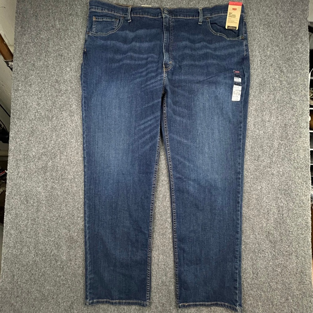 Levi's 559 Relaxed Straight Jeans Men 50x34 Dark Wash Stretch Blue Denim Pants